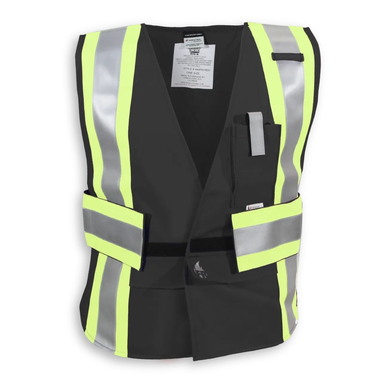 Big K Clothing Indura Ultrasoft FR Traffic Safety Vest in Black