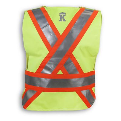Am image of a Custom Big K Clothing Indura Ultrasoft FR Traffic Safety Vest in Lime!