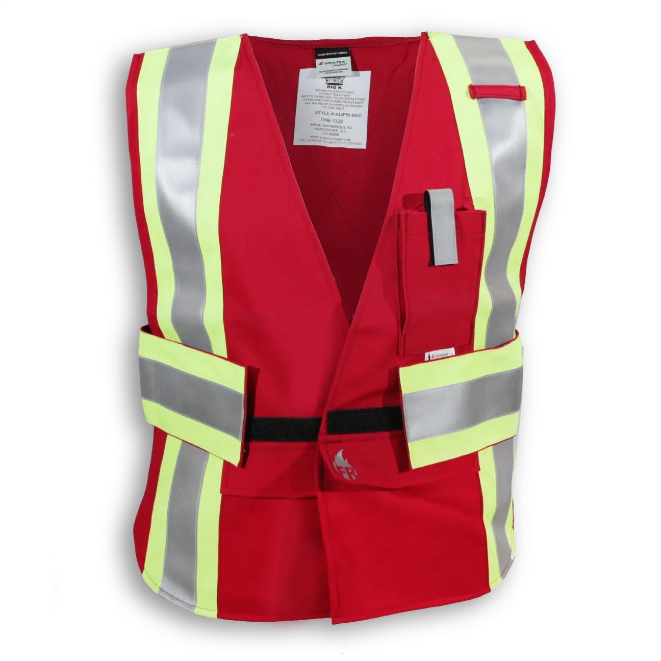Big K Clothing Indura Ultrasoft FR Traffic Safety Vest in Red