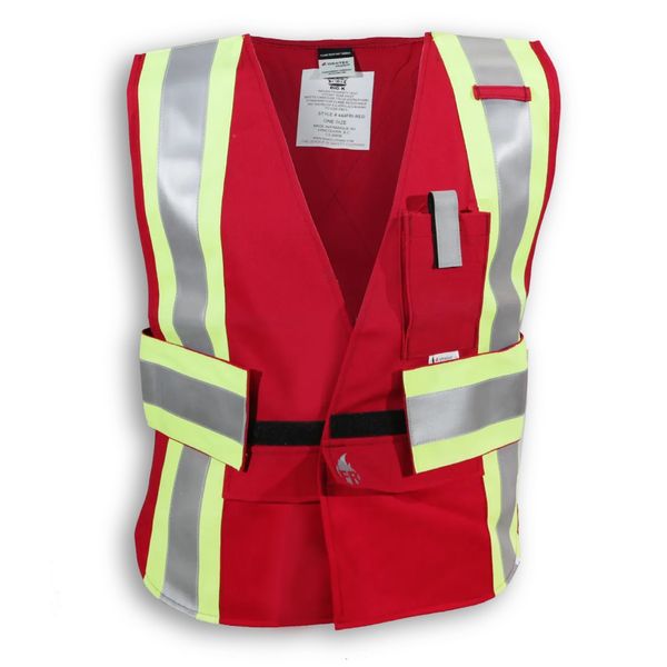 Am image of a Custom Big K Clothing Indura Ultrasoft FR Traffic Safety Vest in Red!