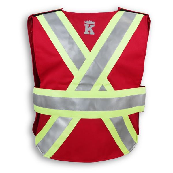 Am image of a Custom Big K Clothing Indura Ultrasoft FR Traffic Safety Vest in Red!