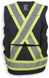 Am image of a Custom Big K Clothing Indura Ultrasoft Surveyor Safety Vest in Black!