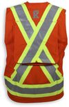 Am image of a Custom Big K Clothing Indura Ultrasoft Surveyor Safety Vest in Orange!
