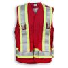 Am image of a Custom Big K Clothing Indura Ultrasoft Surveyor Safety Vest in Red!