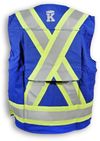 Am image of a Custom Big K Clothing Indura Ultrasoft Surveyor Safety Vest in Royal Blue!