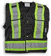 An image of a Custom Big K Clothing Supervisor Safety Vest in Black Poly/Cotton Mesh!