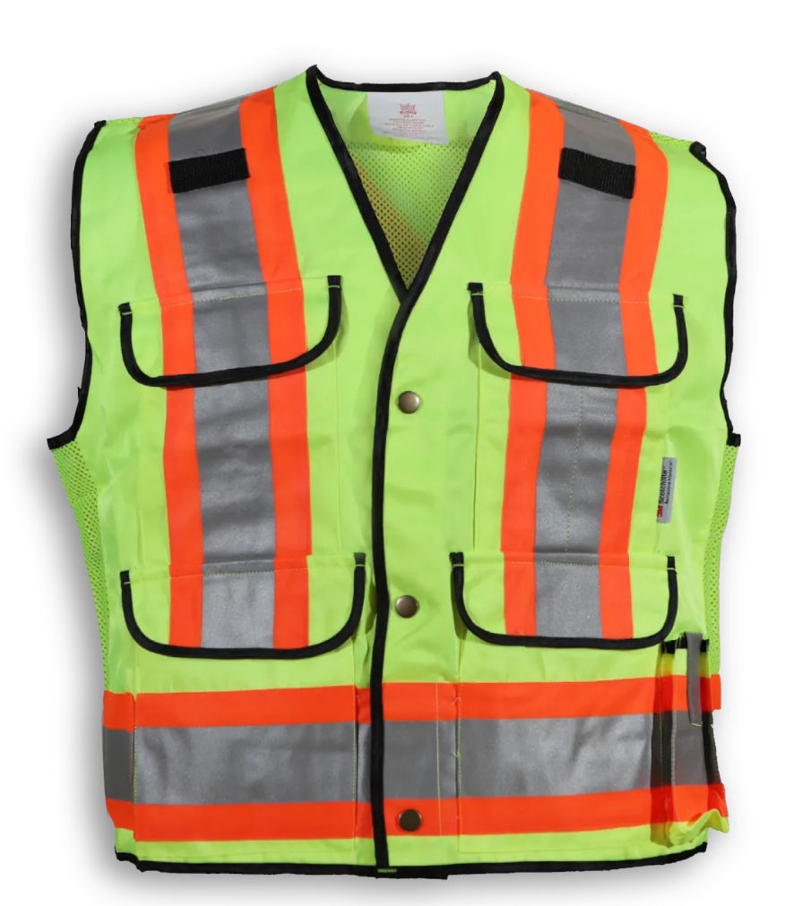 Big K Clothing Supervisor Safety Vest in Lime Poly/Cotton Mesh