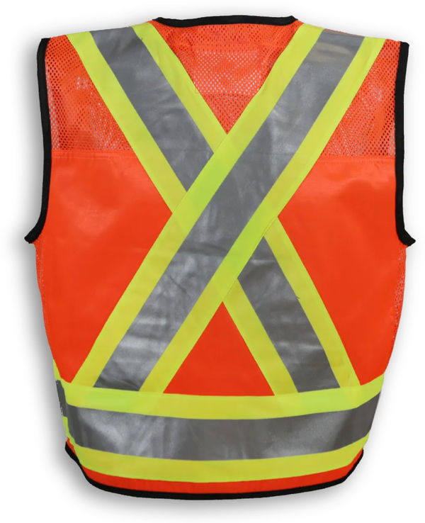 An image of a Custom Big K Clothing Supervisor Safety Vest in Orange Poly/Cotton Mesh!