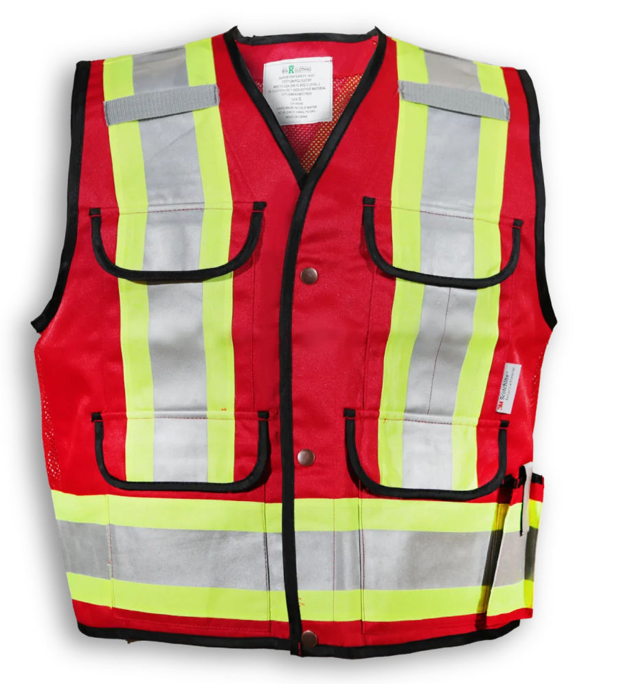 Big K Clothing Supervisor Safety Vest in Red Poly/Cotton Mesh