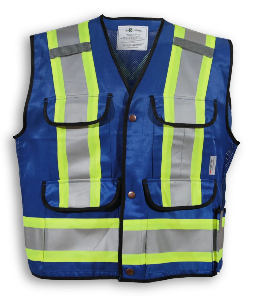 Big K Clothing Supervisor Safety Vest in Royal Blue Poly/Cotton Mesh