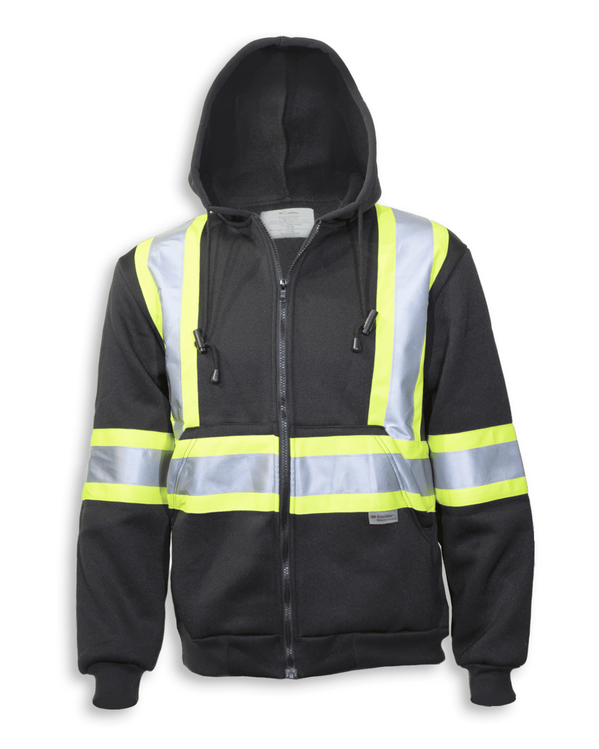 Big K Cotton Zip Hoodie with Detachable Hood in Black