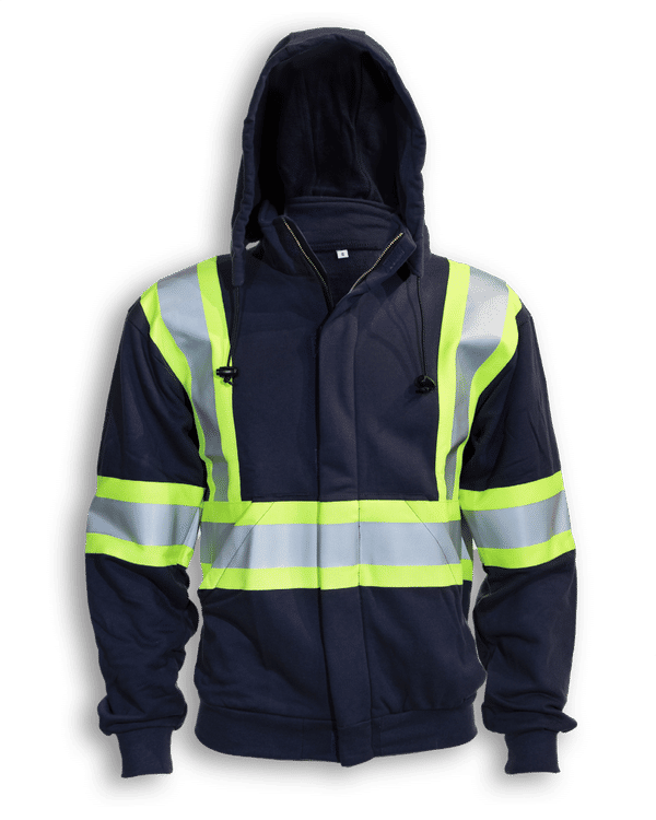 Am image of a Custom Big K Fire Retardant Treated Hoodie in Navy!