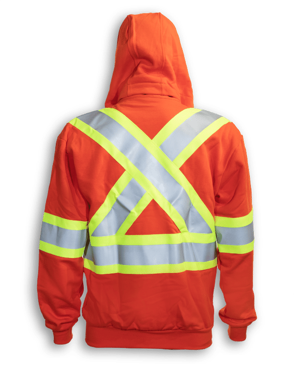 Am image of a Custom Big K Fire Retardant Treated Hoodie in Orange!