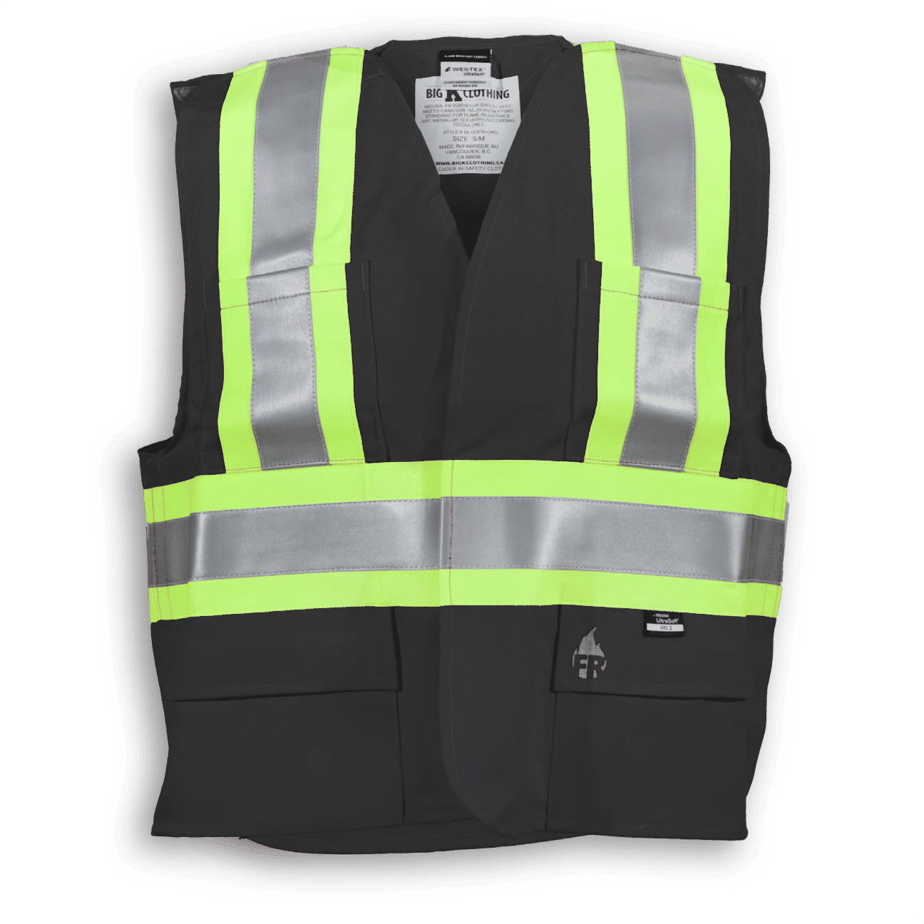 Big K Fire Retardant Ultrasoft Traffic Safety Vest in Black