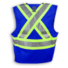 Am image of a Custom Big K Fire Retardant Ultrasoft Traffic Safety Vest in Royal Blue!