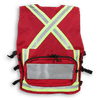 Am image of a Custom Big K First Aid Safety Vest in Red!