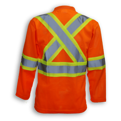 Am image of a Custom Big K Hi Visibility Mesh Safety Shirt in Orange!