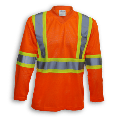 Am image of a Custom Big K Hi Visibility Mesh Safety Shirt in Orange!