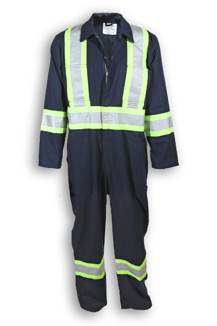Big K Hi Vis Navy Blue 100 Cotton Traffic Safety Coverall in Navy