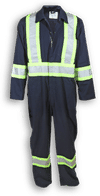 Am image of a Custom Big K Hi Vis Navy Blue 100 Cotton Traffic Safety Coverall in Navy!
