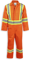 Am image of a Custom Big K Hi Vis Orange Traffic Safety Coverall in Orange!