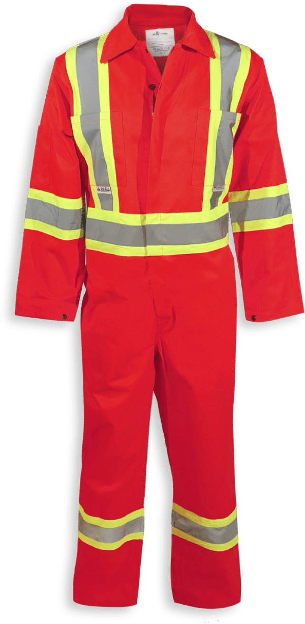Am image of a Custom Big K Indura FR Coverall in Red!