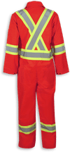 Am image of a Custom Big K Indura FR Coverall in Red!