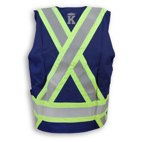 An image of a Custom Big K Indura Ultrasoft Supervisor Safety Vest in Navy!