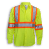 Am image of a Custom Big K Polyester Cotton Button Up Shirt in Lime!