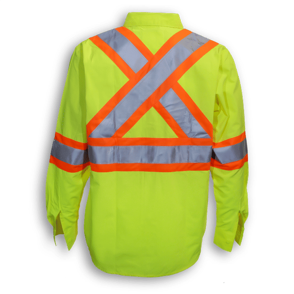 Am image of a Custom Big K Polyester Cotton Button Up Shirt in Lime!