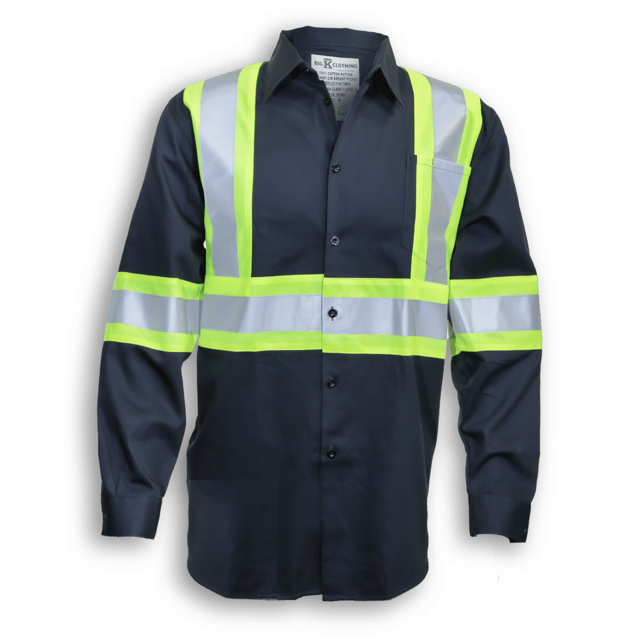 Big K Polyester Cotton Button Up Shirt in Navy