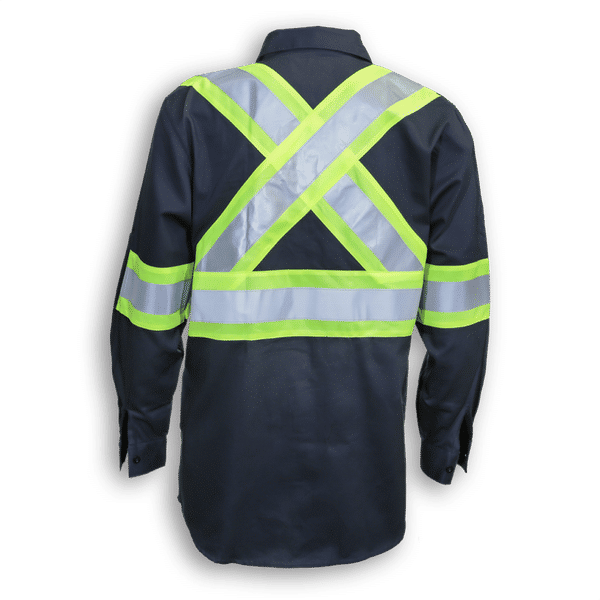 An image of a Custom Big K Polyester Cotton Button Up Shirt in Navy!