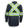 An image of a Custom Big K Polyester Cotton Button Up Shirt in Navy!