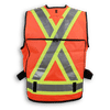Am image of a Custom Big K Polyester Supervisor Vest with Mesh Option in Orange!