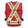 Am image of a Custom Big K Polyester Supervisor Vest with Mesh Option in Red!