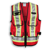 Am image of a Custom Big K Polyester Supervisor Vest with Mesh Option in Red!