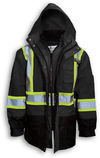 An image of a Custom Big K Polyester Waterproof Rain Jacket in Black!