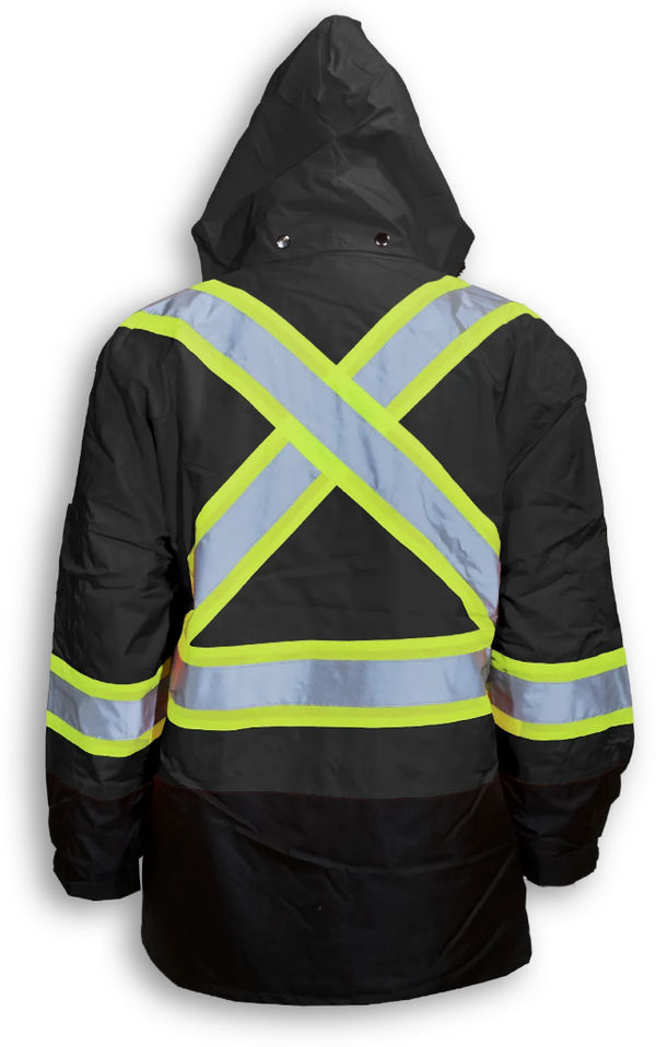An image of a Custom Big K Polyester Waterproof Rain Jacket in Black!