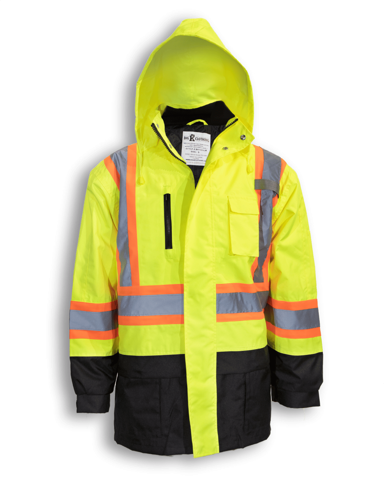 Big K Polyester Waterproof Rain Jacket in Lime
