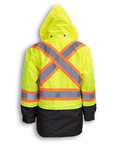 Am image of a Custom Big K Polyester Waterproof Rain Jacket in Lime!