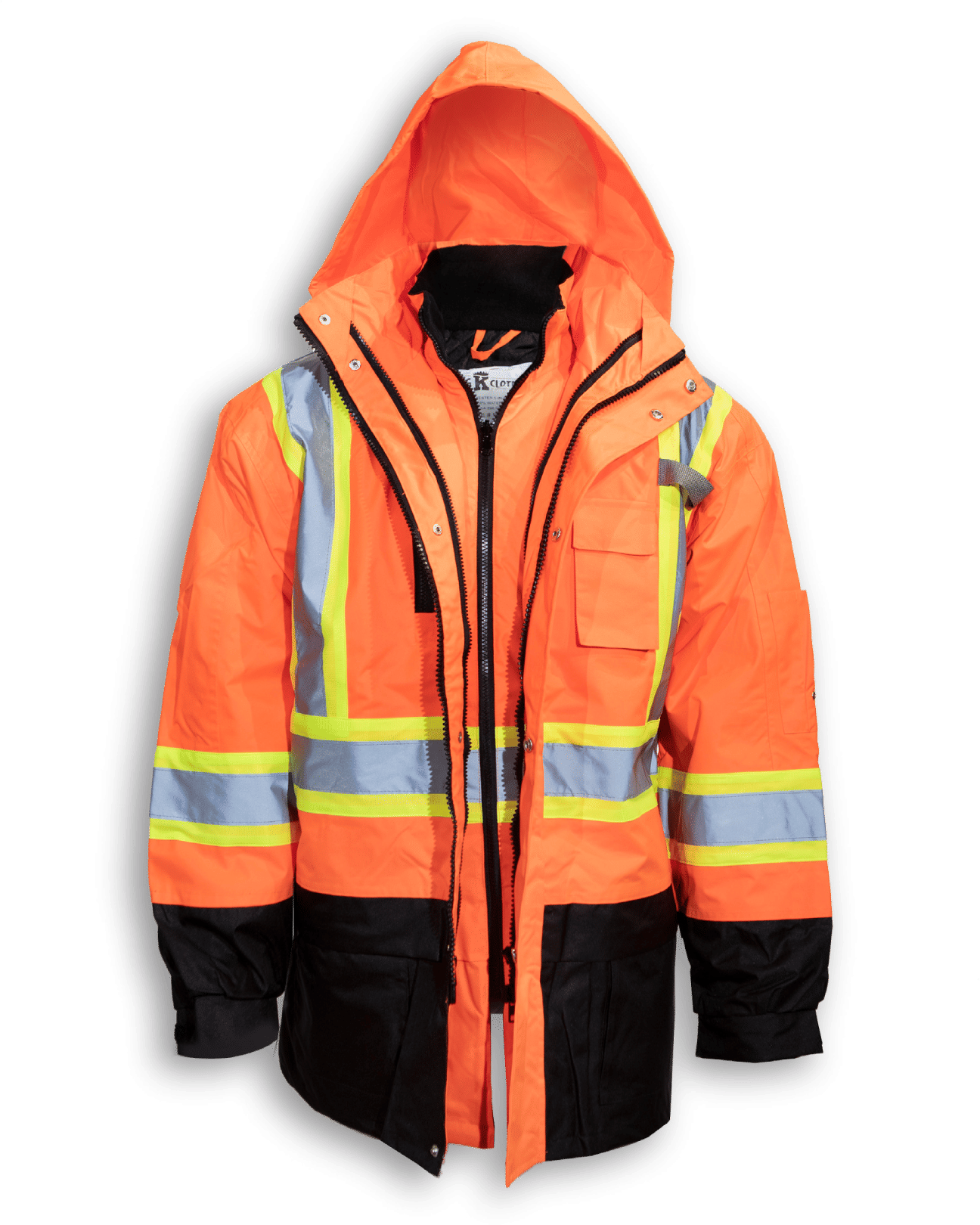 Big K Polyester Waterproof Rain Jacket in Orange