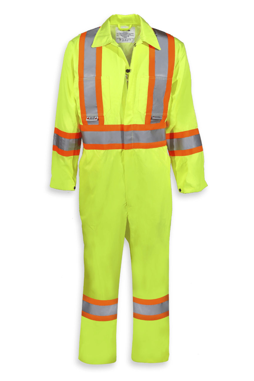 Big K Poly Cotton Safety Coverall in Lime Green