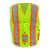 An image of a Custom Big K Poly Cotton Supervisor Safety Vest in Lime!