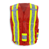 Am image of a Custom Big K Poly Cotton Supervisor Safety Vest in Red!