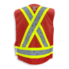 Am image of a Custom Big K Poly Cotton Supervisor Safety Vest in Red!