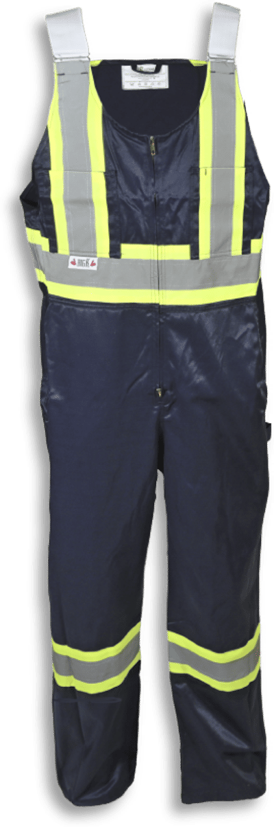 Am image of a Custom Big K Poly Cotton Traffic Safety Overalls 1604 in Navy!