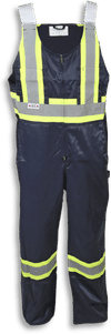 Am image of a Custom Big K Poly Cotton Traffic Safety Overalls 1604 in Navy!