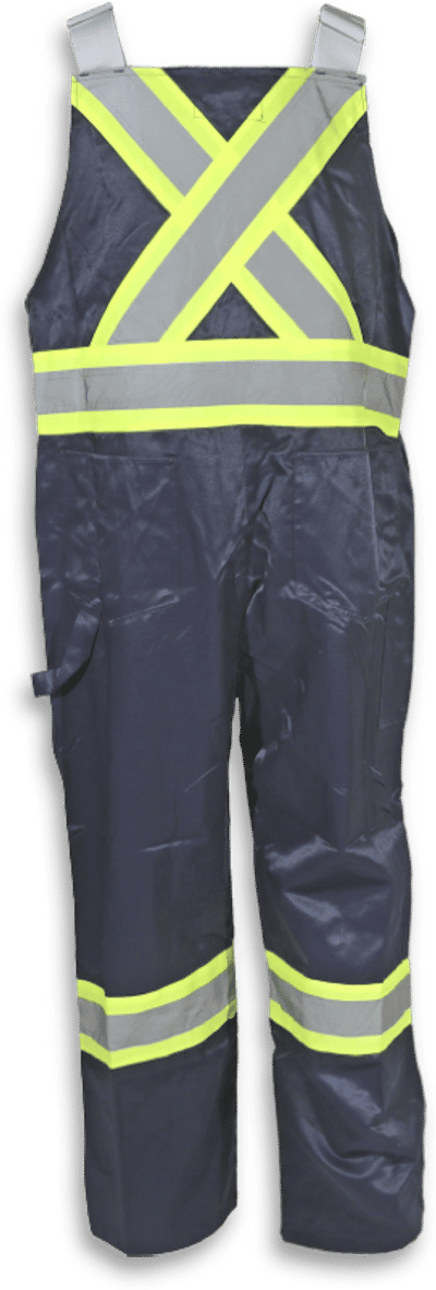 Am image of a Custom Big K Poly Cotton Traffic Safety Overalls 1604 in Navy!
