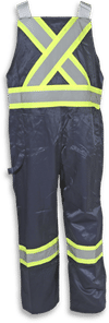 Am image of a Custom Big K Poly Cotton Traffic Safety Overalls 1604 in Navy!