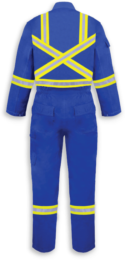 Am image of a Custom Big K Premium Blend Fire Retardant Coverall in Royal Blue!